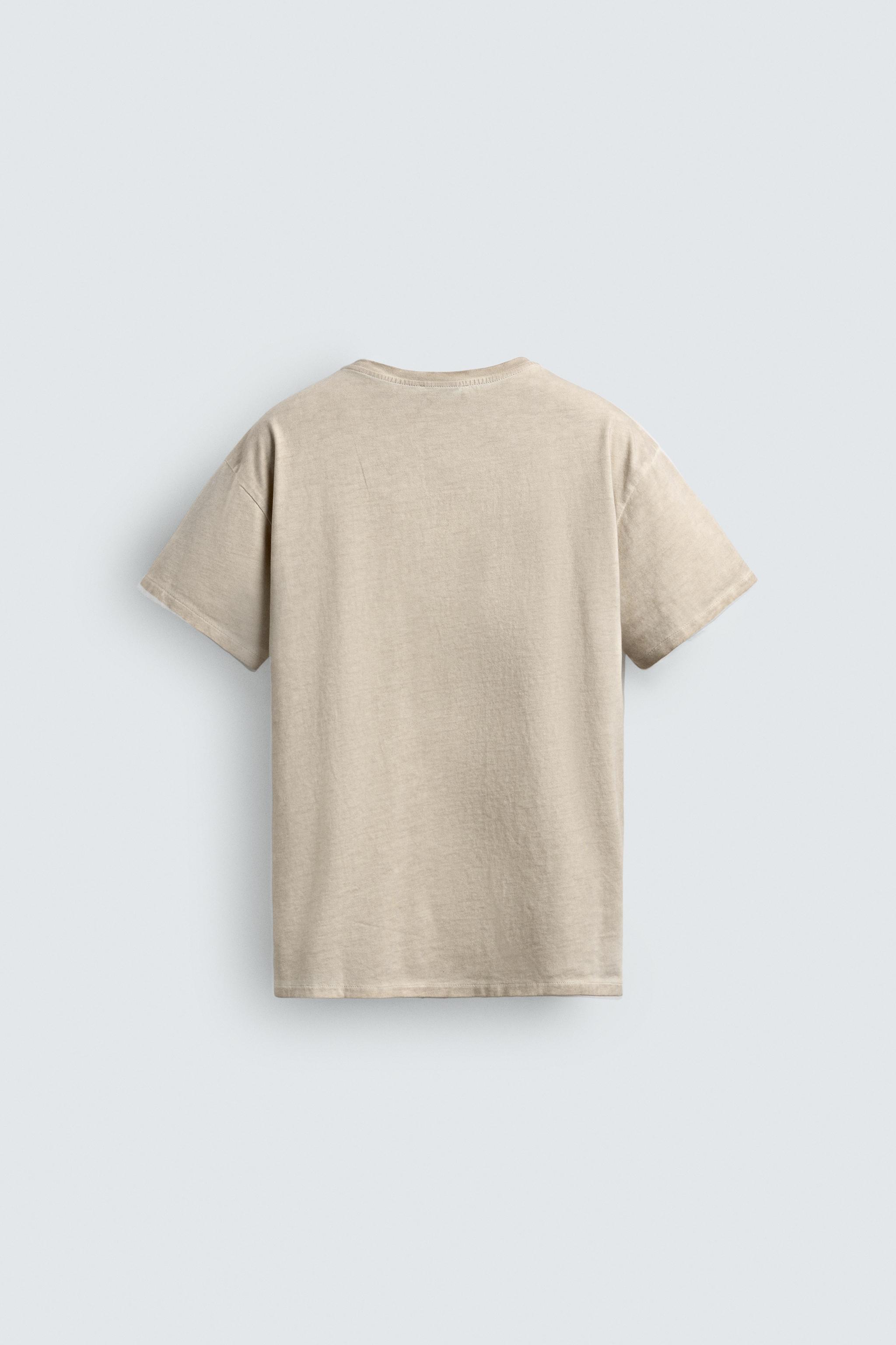 VINTAGE EFFECT TEXT PRINT T-SHIRT